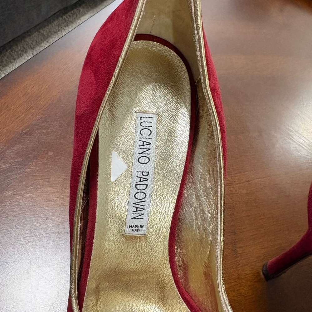 Elegant Red Peep-Toe Heels - Picture 5 of 7